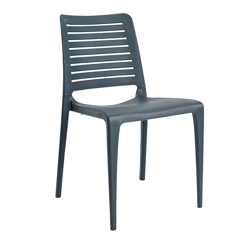 Anthracite indoor or outdoor polypropylene stacking side chair