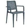 Anthracite indoor or outdoor polypropylene stacking arm chair