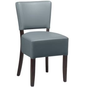 Grey Fully upholstered Black frame Side Chair
