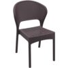 Rose Rattan Outdoor Stacking Side Chair Brown