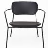 Black Steel Skid Frame Lounge Chair