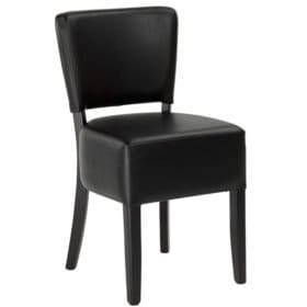 Dark Brown Fully upholstered Wenge frame Side Chair