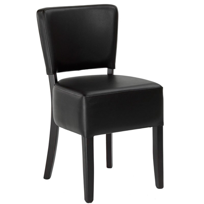 Dark Brown Fully upholstered Wenge frame Side Chair