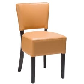 Ochre Brown Fully upholstered Wenge frame Side Chair