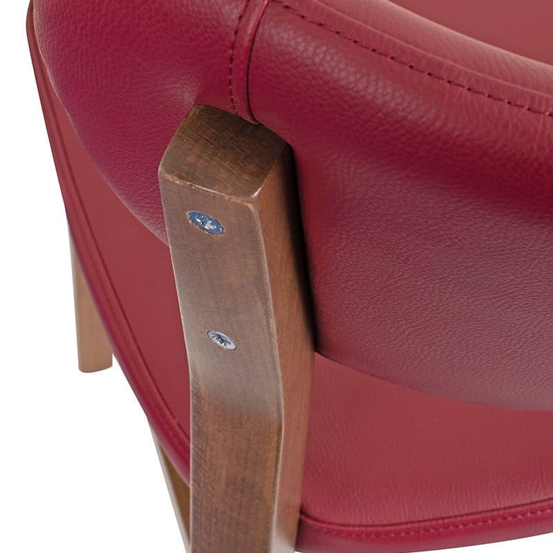 UrielOakFauxLeatherFullyUpholsteredSideChairBurgundyNobis