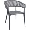Madrid Grey Rope Weave Outdoor Stacking Arm Chair