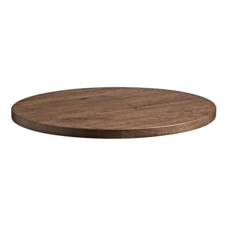 32mm Rustic Solid Oak Table Tops Smoked Nobis Restaurant Furniture