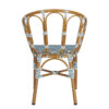Solent Weave Stacking Outdoor Arm Chair - Blue White - Back