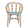 Solent Weave Stacking Outdoor Arm Chair - Blue White - Front