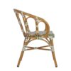 Solent Weave Stacking Outdoor Arm Chair - Green White - Side
